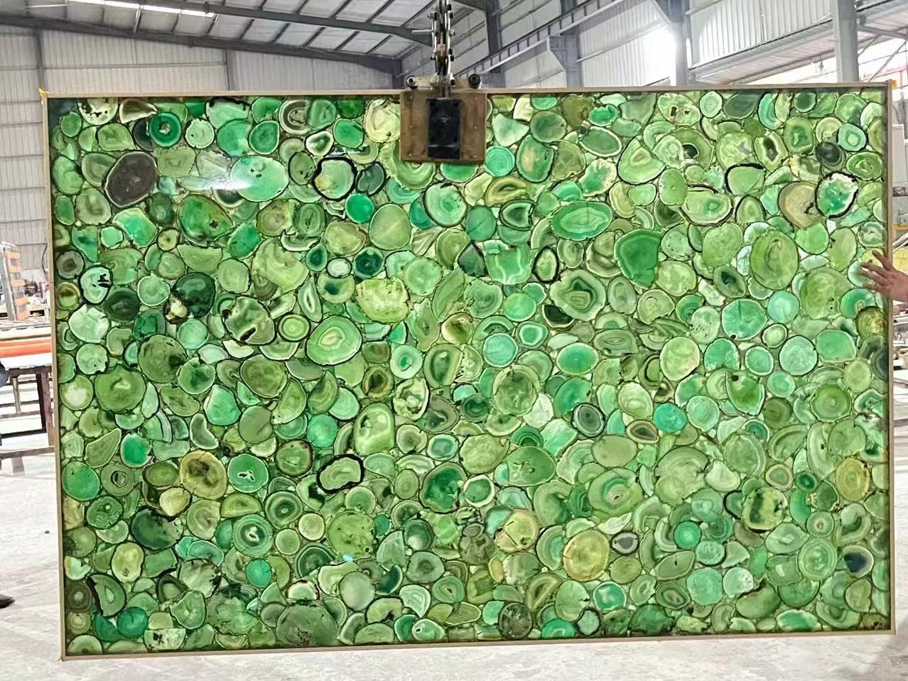 1. Green Agate Backlit Slab
