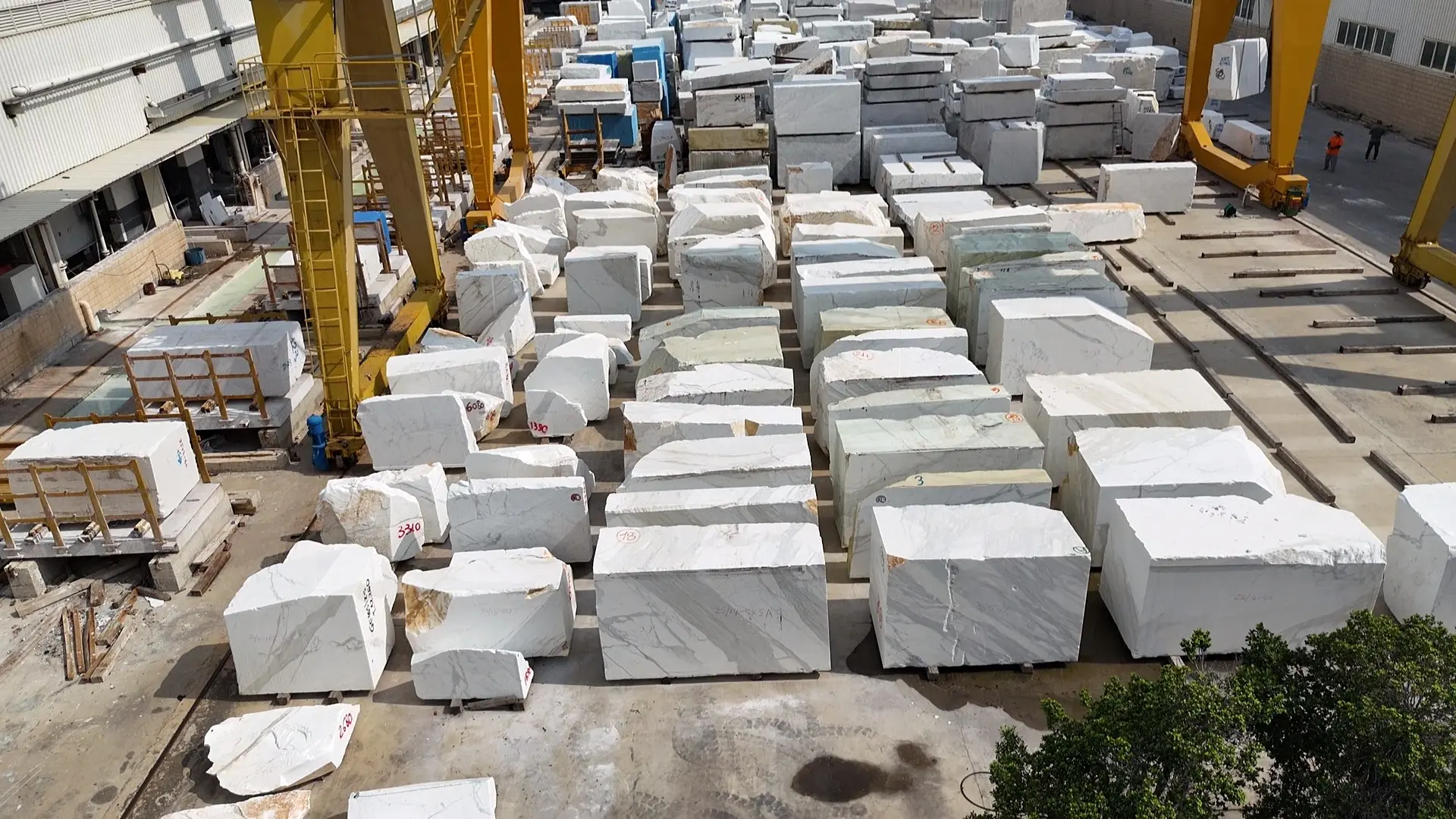3. Calacatta Marble Blocks Yard
