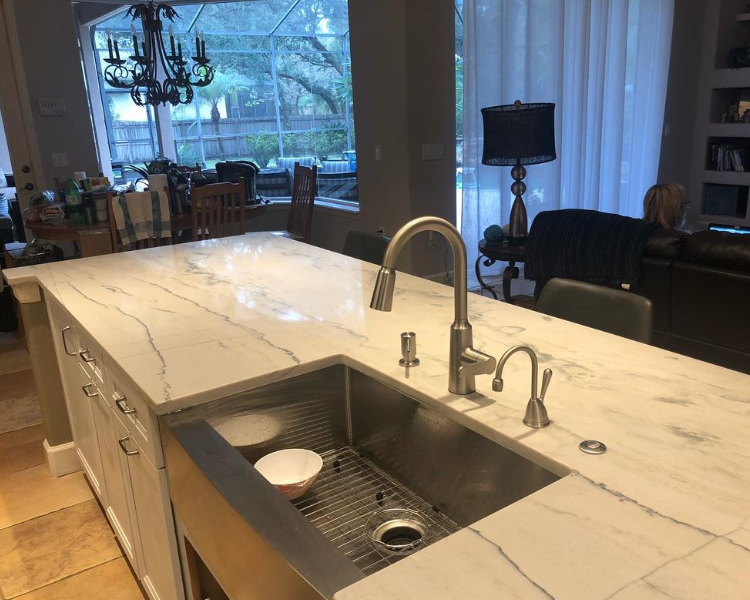 3. White Macaubas Quartzite Countertop