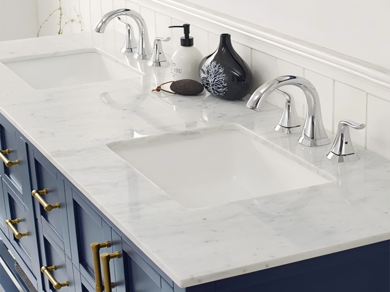 3.Carrara White Bathroom Vanity Top(1)