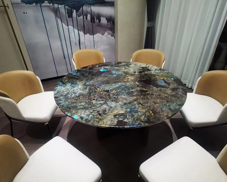 Labradorite Blue Granite Round Table