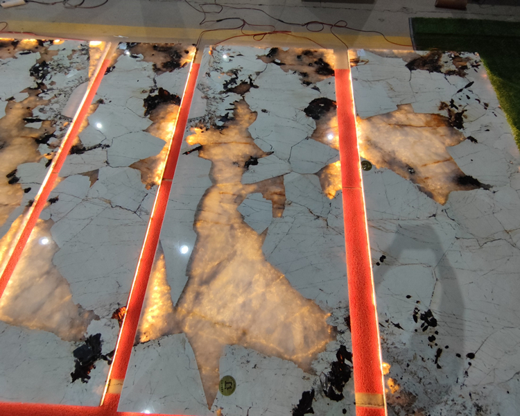 Patagonia granite backlit stairs