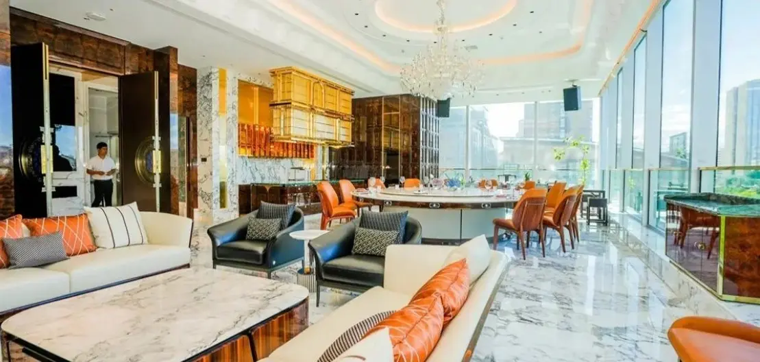 2. Calacatta Marble Living Room