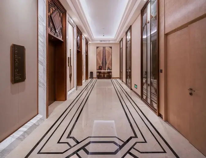 5. Beige Marble Flooring