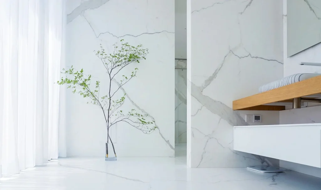 7.Calacatta marble bathroom design