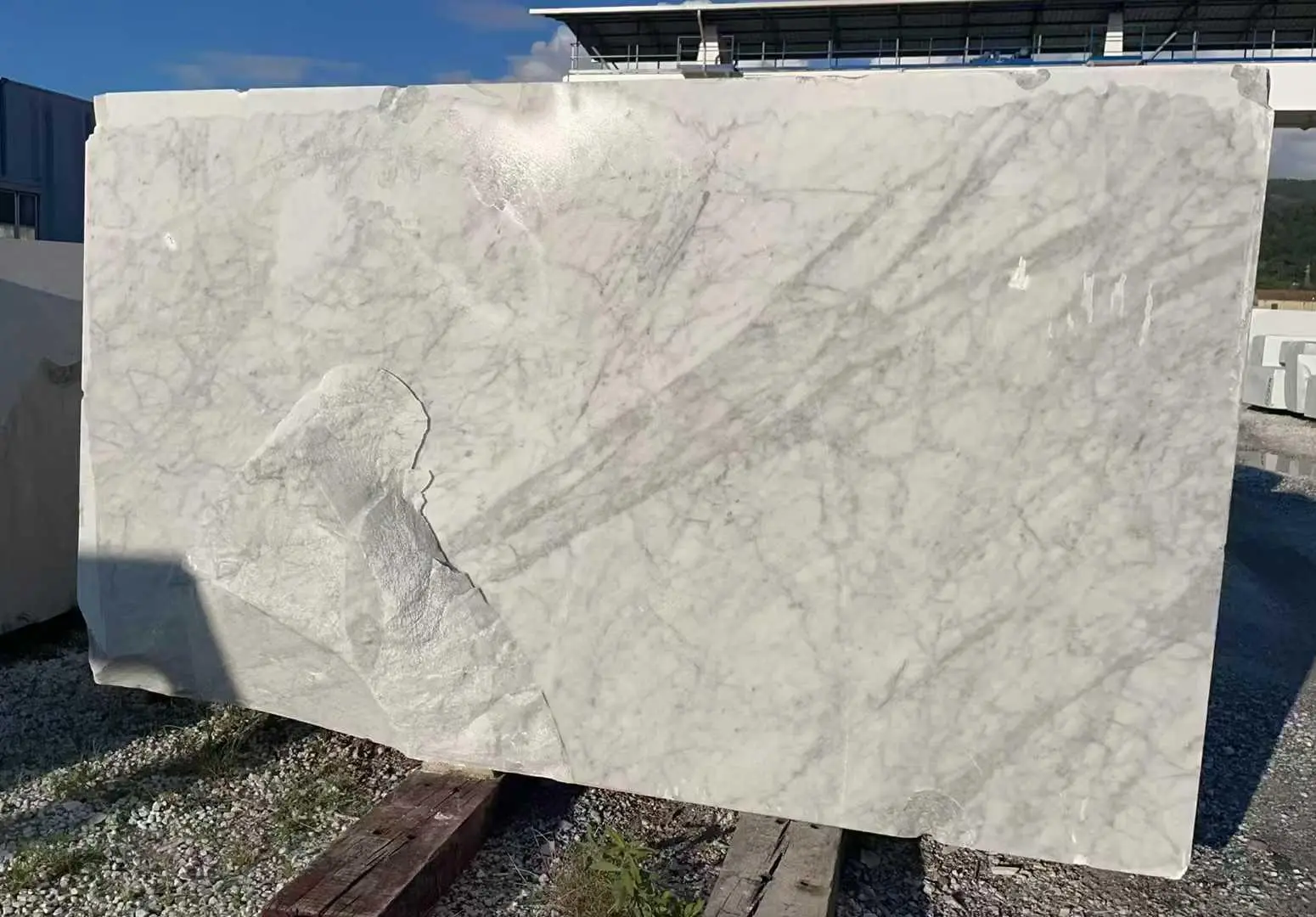 Carrara White Marble Cut Raw Block