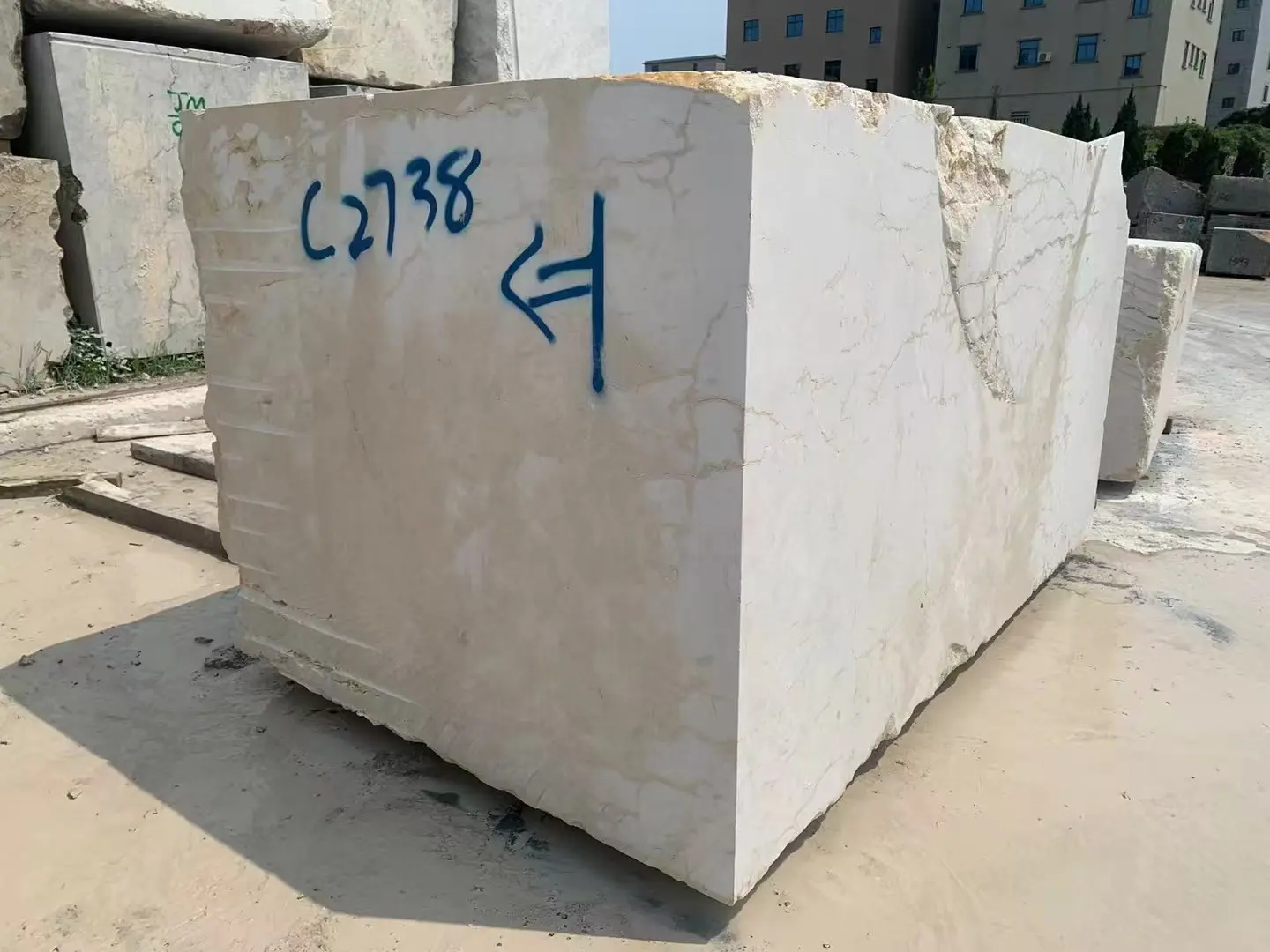 Cream Marfil Marble Raw Block Texture