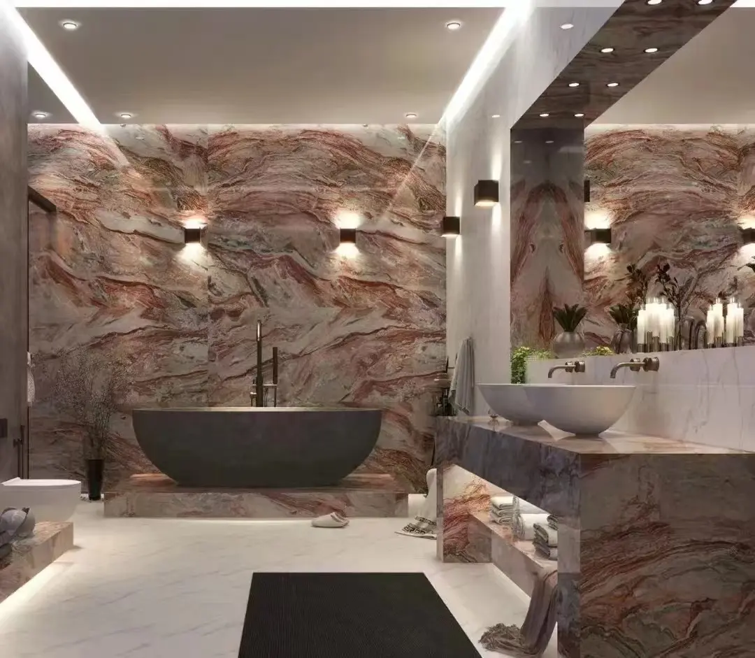 Orobico Rosso Bathroom Wall Application