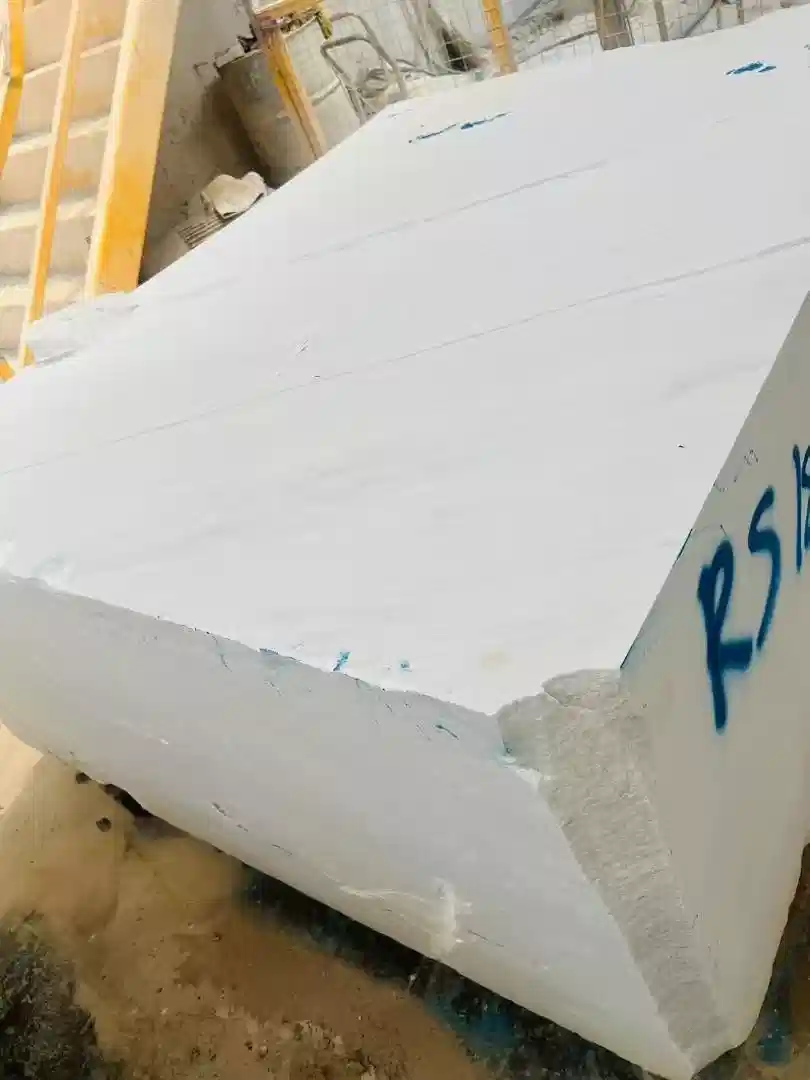 Sivec White Marble Block Close-Up