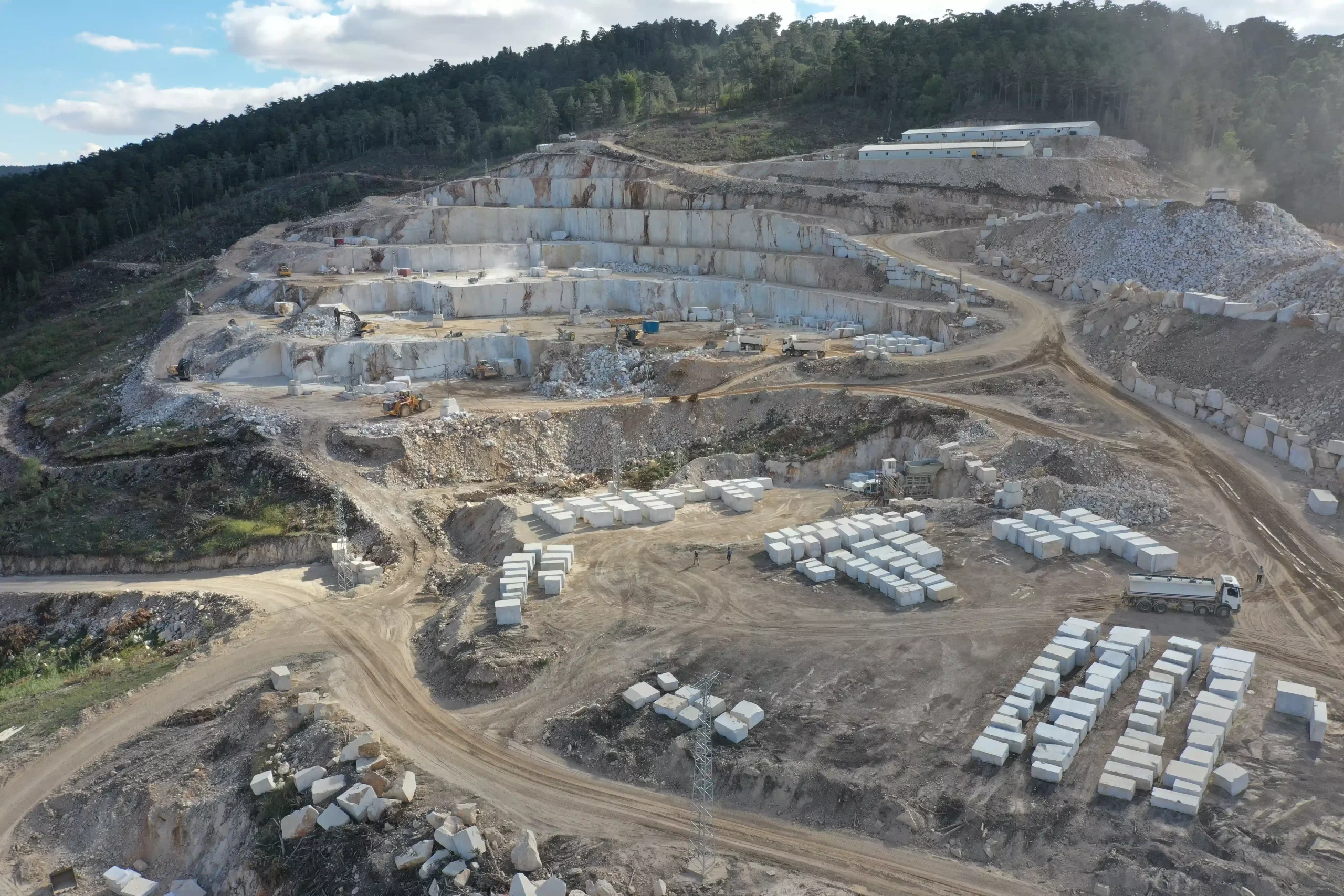 Super White Marble Quarry Extraction Area